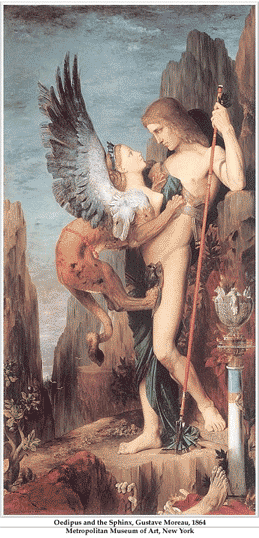 Oediups & the Sphinx, Gustave Moreau, 1864