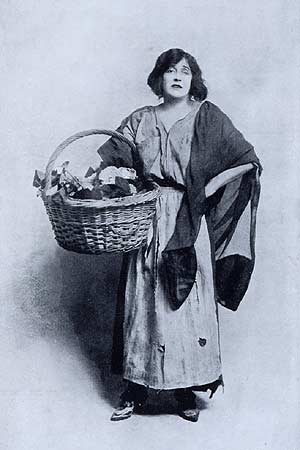 Mrs. Patrick Campbell in the first English-language production of Pygmalion, 1914.